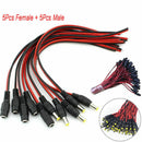 10Pcs 5.5x2.1mm Male+Female DC Power Socket Jack Plug Connector Cable 12V  BX