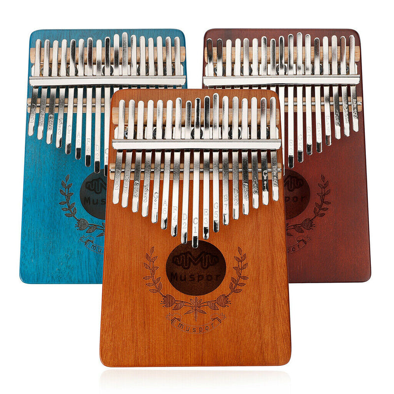 17 Key Kalimba Thumb Piano Finger Mbira Solid Musical Instrument Blue