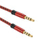 1.5M Red Nylon Braid 3.5mm Plug Male To Male Aux Extension Cable For Phone