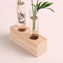 Crystal Glass Test Tube Vase Flowers Plants hydroponic Planter+ Wooden Stan W6P9