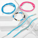 6pcs Boho Ethnic Weave Rope Bracelet DIY Beads Bangles Jewelry (Style 9) A
