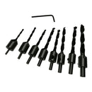8 Pcs High Speed Steel Countersink Drill Bit Set Woodworking Chamfer Reamer