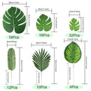 90 Artificial Palm Leaves with Stem for Tropical Party Decoration Aloha Jus J8D5