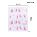 55Pcs Cherry Nail Water Decals Flower Butterfly Nail Art Transfer Stickers Decor