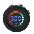 12V 24V Car Motorcycle Boat 3 Digit Voltmeter with Low Voltage Buzzer Alarm A