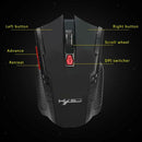 Wireless Mouse Optical Ergonomic 2400DPI Adjustable + Mouse Pad for Laptop