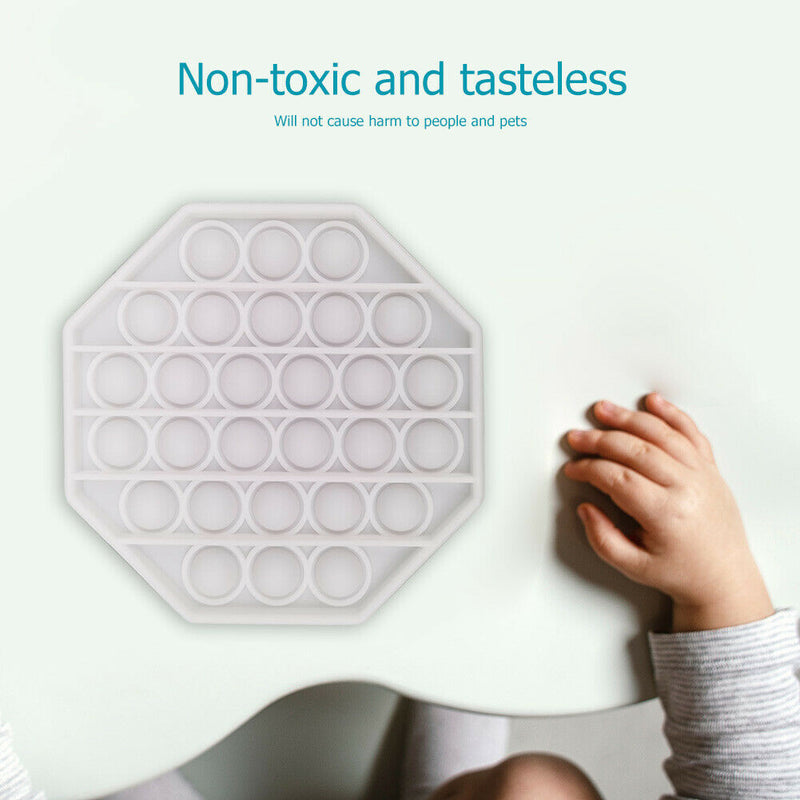 Autism Push Bubble Sensory Toys Relief Stress Squeeze Toys (White)