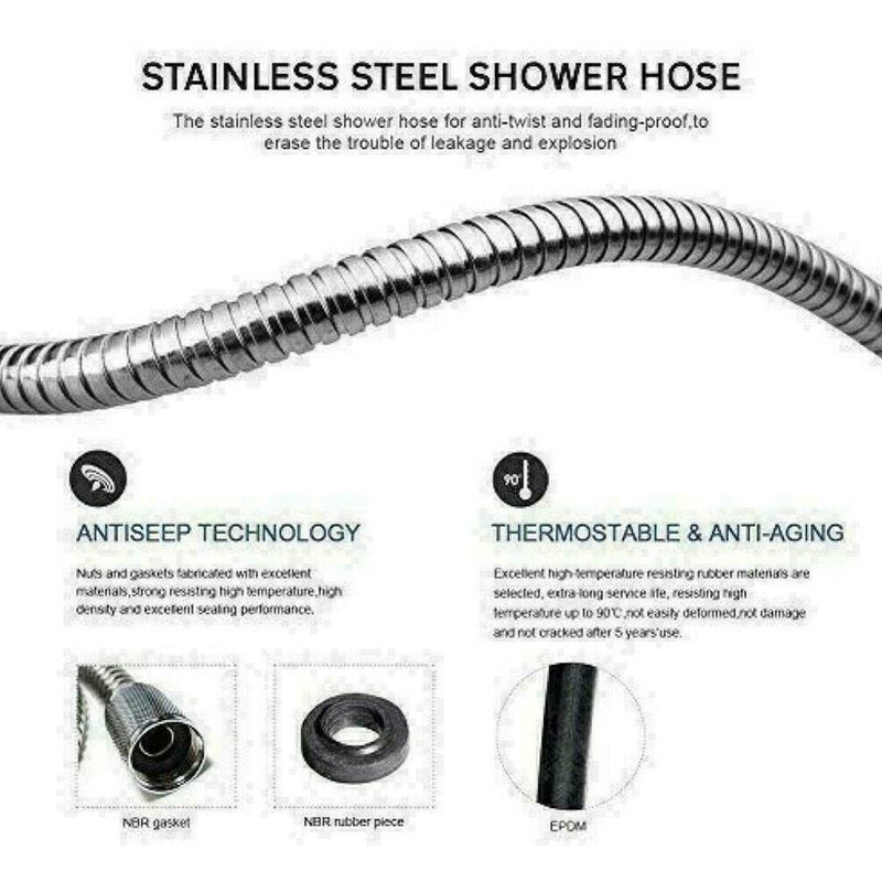 1.5m Toilet Handheld Bidet Shattaf Cloth Diaper Sprayer Polished New Shower T1B7