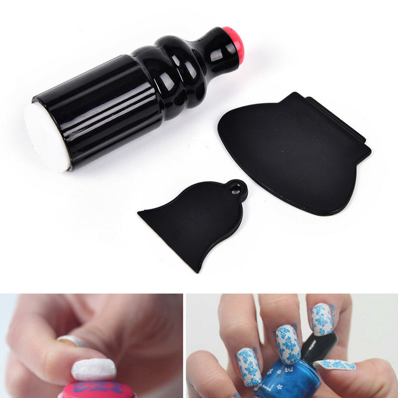 1 Set Polish Image Stamper Paint Stamp Scraper Stamping Nail Art Manicure LJ