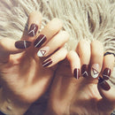 24pcs/pack wine red french false nails nail art design nail tips with glue  Z