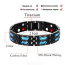 1 Bio Energy Bracelet Blue Carbon Fiber Magnetic Titanium Bangles & Bracele Z7Q6