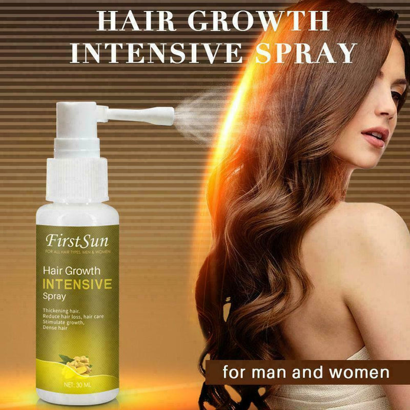 30ML Natural Hair Growth Spray Fast Thick For Men Hair Women Oil Treament Q5Y7
