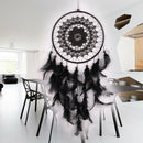 Black Feather Lace Dream Catcher Feather Bead Hanging Decoration Ornament