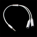 3.5mm AUX Audio Mic Splitter Cable Earphone Headphone Adapter 1Male To 2FemaleES