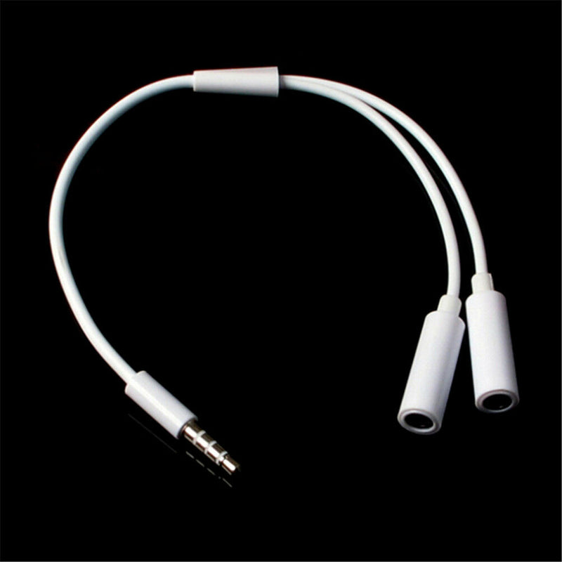 3.5mm AUX Audio Mic Splitter Cable Earphone Headphone Adapter 1Male To 2FemaleES