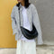 Women PU Leather Semicircle Shoulder Crossbody Sling Bag Rivet Messenger Handbag