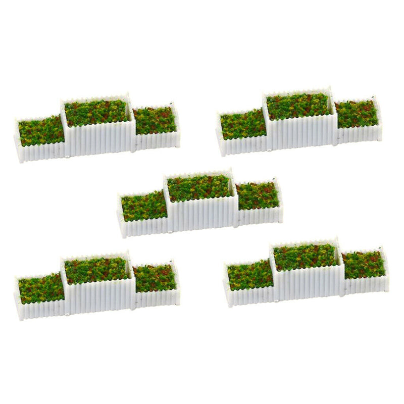25 Packs N 1/150 E Shape Flower Beds Set for Sandtable Parking Diorama
