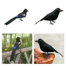 2x Artificial Decorative Bird Realistic Crows Raven Statue Garden Decor