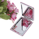 Makeup Compact Mirror Mini Travel Cosmetic Folding Portable Pocket Mirror Dou FT