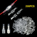 200Pcs 4.8Mm Wire Connectors Crimp Terminals Crimp Female/Male Spade Termin