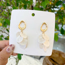 Beauty Women Tassel Round Shell Long Dangle Stud Earrings Party Jewelry Fashion