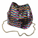 Bags Female Bling Sequins Bucket Bag Fashion Clip Shoulder Bag Backpack (Mu