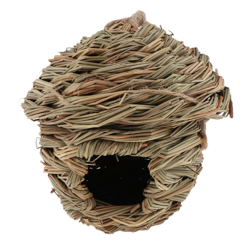 2Pcs Handwoven Straw Bird Lounge Nest Birdhouse Box for Hatching Breeding Garden