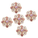 5x Flower Crystal Buttons with Shank for DIY Decor Crafts Sewing 23mm