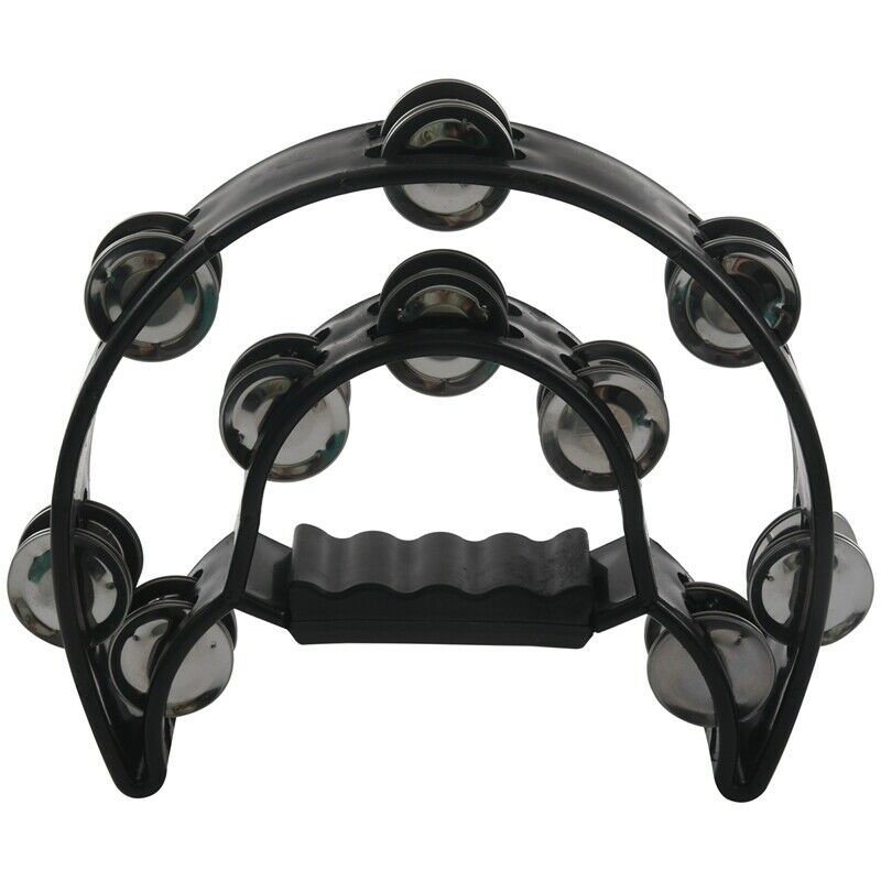 Compact Double Half Moon Music Tambourine Percussion Tamborine Drum Durable