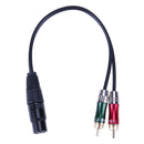 3pin XLR Female to 2 RCA Male Cable Audio Adapter Cable Metal Connector