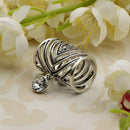 Clear Crystal Charms Dangle Silk Chiffon Scarf Rings Tube Buckle Jewelry