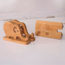 Storage Rack Portable Bracket Cartoon Elephant Stand Desktop Phone Holder Bamboo