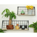 Wooden Iron Storage Holders Home Storage Shelf Wall Hanging Storage Box Flo E1K8