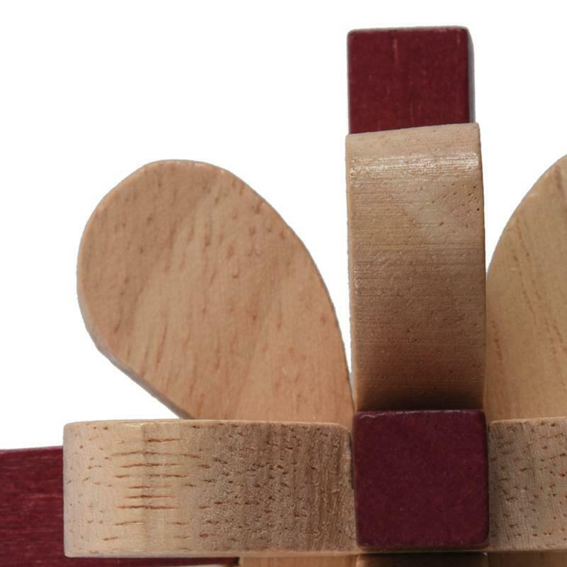 Wooden Double Color Plum Lock Lilac Locks Logic Puzzle Burr Puzzles Brain T Z2P5