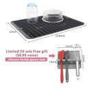 Silicone Dish Drying Mat Heat Resistant Drying Mat for Dish Grey Large 15.8