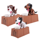 Brown&Black Dog Eating Coins Machine Piggy Bank Money Saving Box Container