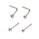14Pc/Set Rhinestone Nose Studs Hoop C Shape Ring Bone Bar Pin Piercing JewelryME