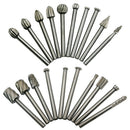 20pcs HSS Wood Milling Cutter Carving Rasps Rotary File Burr Drill Bit Set Tool