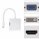 3 in 1 Mini Display Port Thunderbolt DP to DVI VGA HDMI Adapter Cable for A R9X5