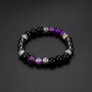 amethyst lava stone alloy excellent jewelry matte agate energy stone bracelet JR