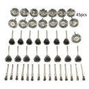 45Pcs  5mm 15mm 25mm Steel Wire Brush Polishing Wheels Full Kit For Rotary Tools