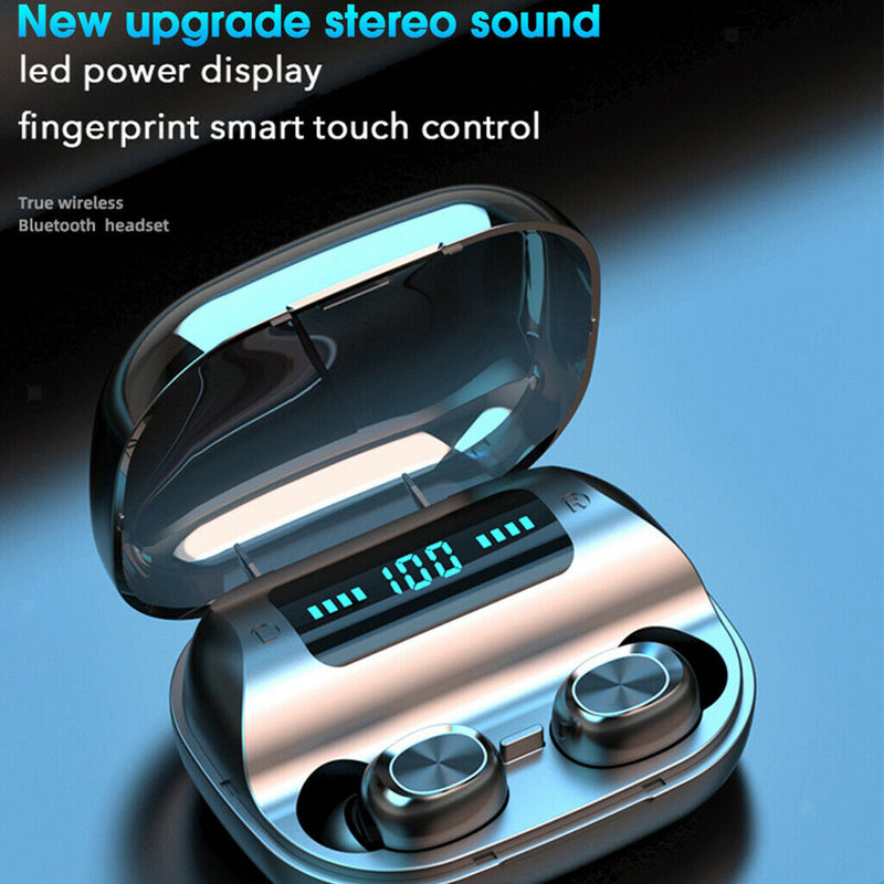 Bluetooth V5.0 Earphones Touch Control Wireless Headphones With LED Display