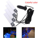 4X LED Car Interior Atmosphere Blue Light Charge Floor Decor Lamp Accessories 3C