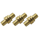 Set 3pcs Brass 3/4 inch Garden Hose Connection Repair Double Male Female Set