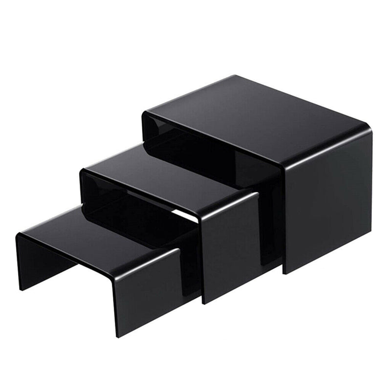 1 Set Black Acrylic Display Risers, Jewelry Display Riser Shelf Showcase