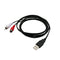 1.5M Usb A Male To 2X Rca Phono Male Av Cable Lead Pc Tv Aux Audio Video Ad B9B6