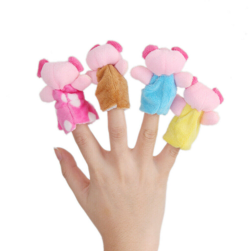 Three Little Pigs Animals Finger Puppets Plush Toys Nursery  Fairy Tale