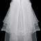 5X(Women Wedding Veil Dress White Bowknot Layers Tulle Ribbon Edge Bridal  M7H6)