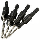 4Pcs 5 Flutes HSS Countersink Drill Bit Set Woodworking Carpentry Tool 6-12