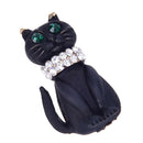 Fashion Crystal Cat Brooch Pin Collar Decoration Badge Corsage Jewelry Gifts OZ